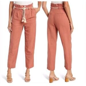 Veronica Beard Karter Paperbag Linen Blend Pants